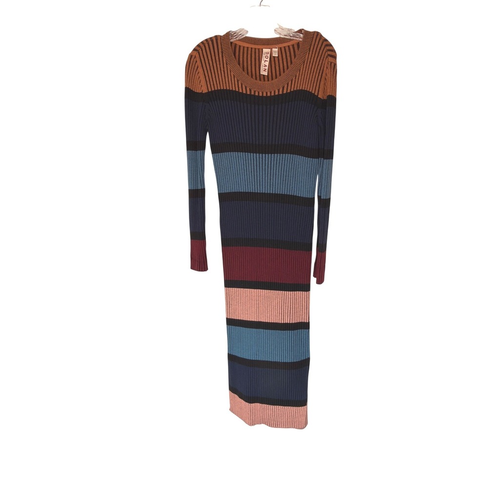Anthropologie Dolan Lorna Midi Sweater Dress Striped Stretch Long Sleeve Medium